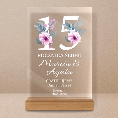 Rocznica ślubu - Druk na szkle, spersonalizowany prezent dla pary - Adamell.pl - Wyjątkowe Prezenty