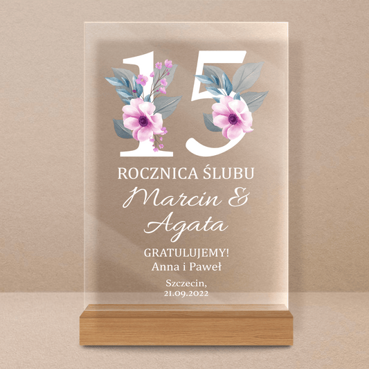 Rocznica ślubu - Druk na szkle, spersonalizowany prezent dla pary - Adamell.pl - Wyjątkowe Prezenty