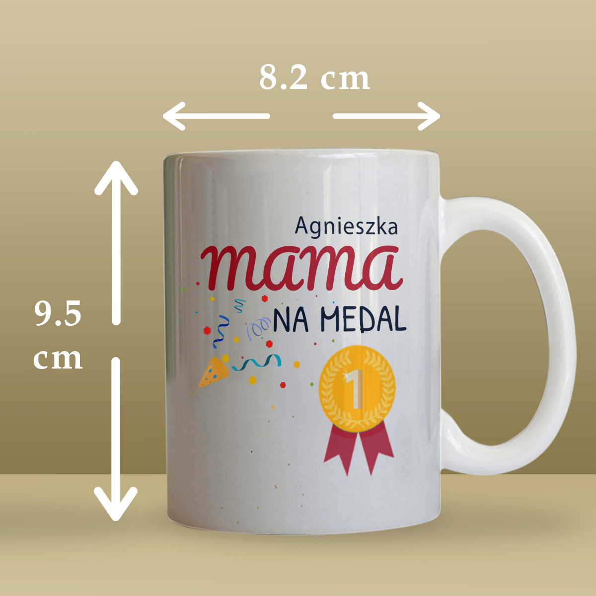 Rodzice na medal - Zestaw 1 x Kubek z nadrukiem, spersonalizowany prezent dla rodziców - Adamell.pl