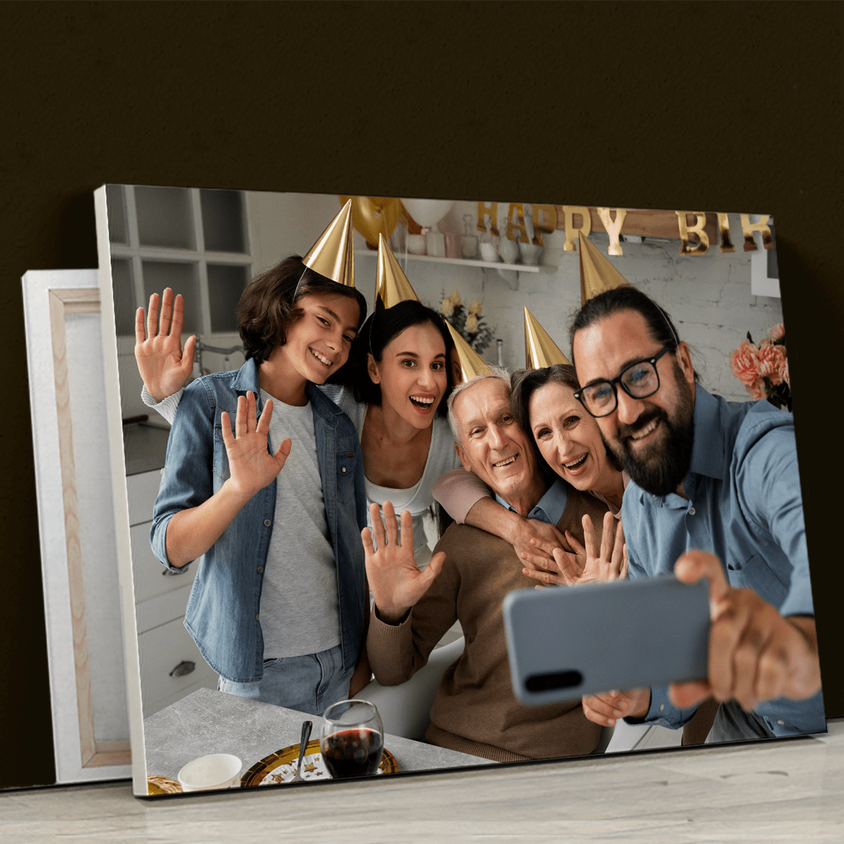 Rodzinne urodziny - druk na płótnie, spersonalizowany prezent na urodziny - Adamell.pl