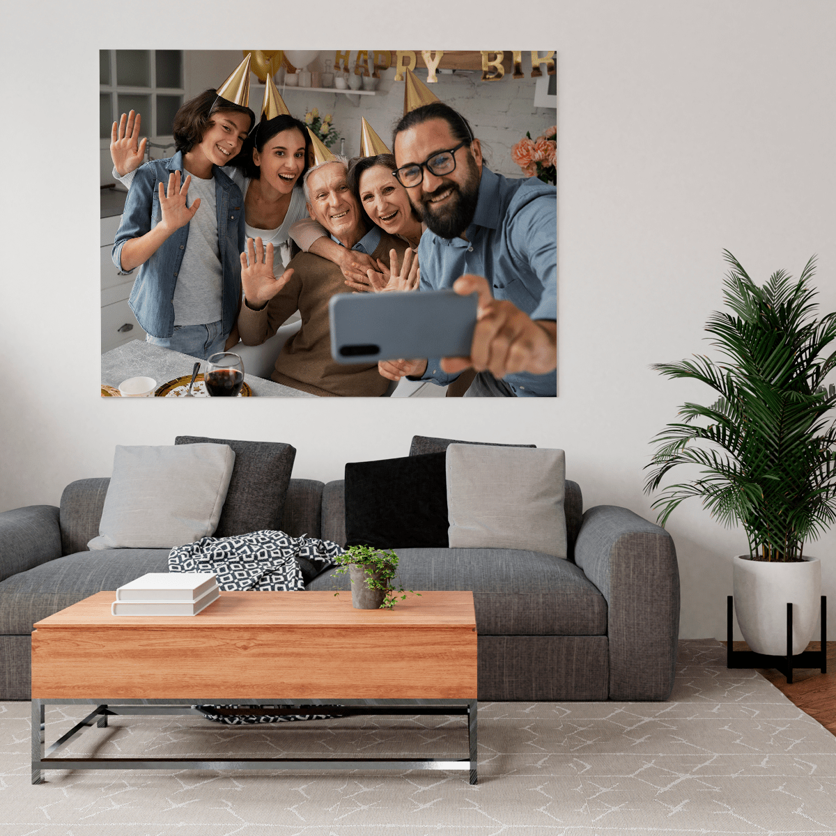 Rodzinne urodziny - druk na płótnie, spersonalizowany prezent na urodziny - Adamell.pl