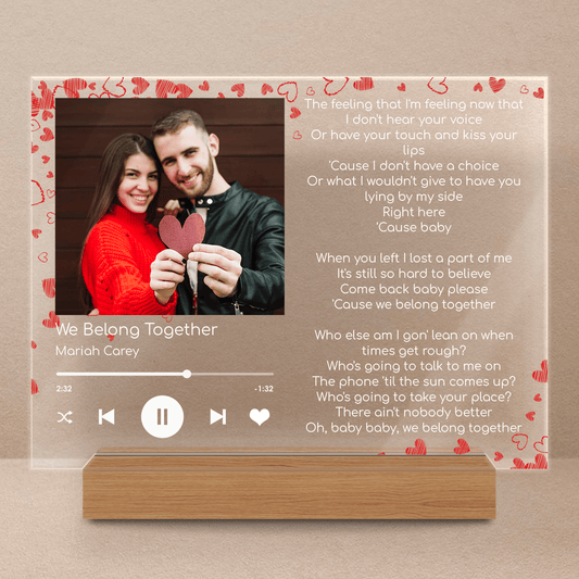 Romantyczna piosenka - Druk na szkle, spersonalizowany prezent dla pary - Adamell.pl