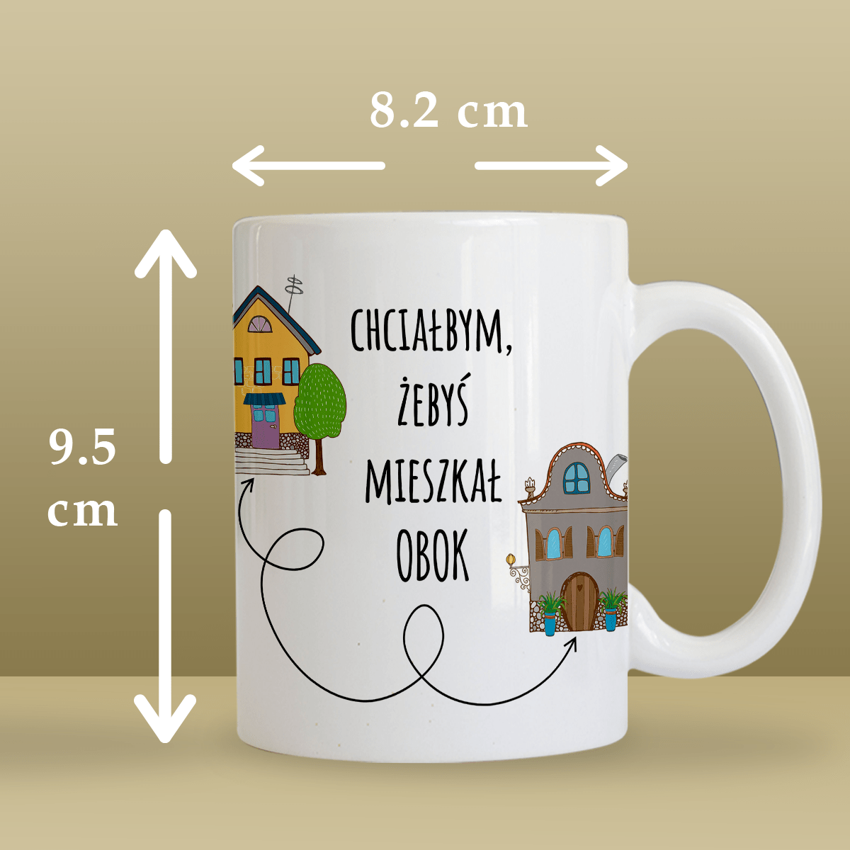 Sąsiad przyjaciel - 1x Kubek z nadrukiem, spersonalizowany prezent dla przyjaciela - Adamell.pl