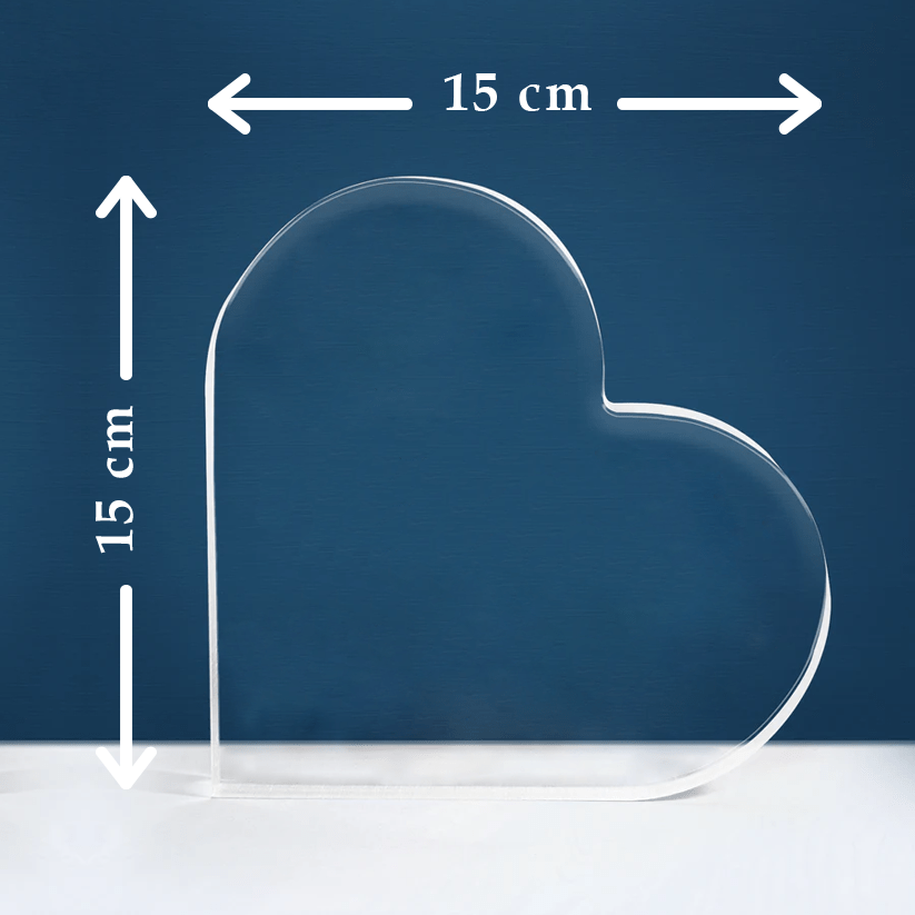 Serce z motywem księżyca - Szklane serce, spersonalizowany prezent dla niej - Adamell.pl