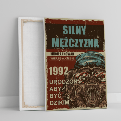Silny mężczyzna - druk na płótnie, spersonalizowany prezent dla niego - Adamell.pl