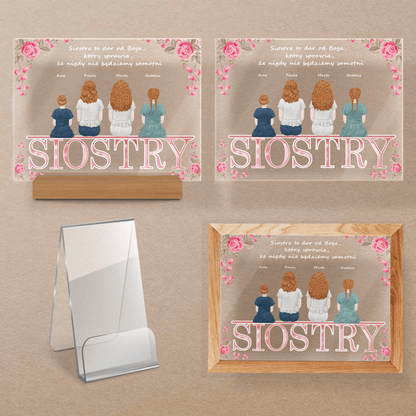 Siostry - Druk na szkle, spersonalizowany prezent dla siostry - Adamell.pl