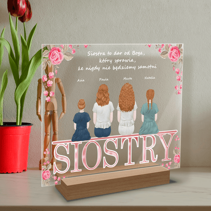 Siostry - Druk na szkle, spersonalizowany prezent dla siostry - Adamell.pl
