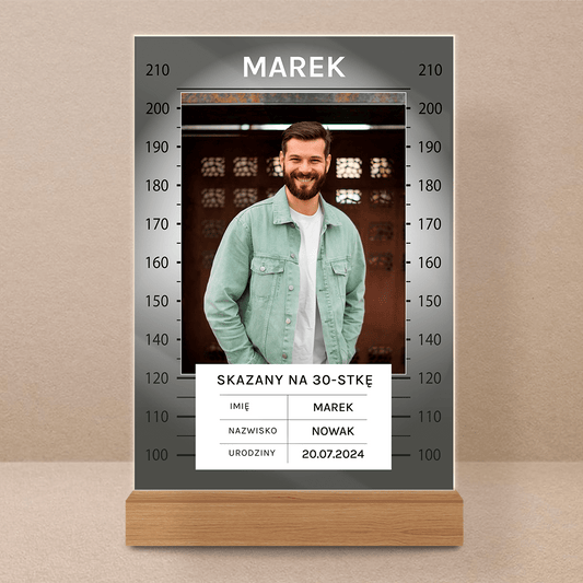 Skazany na 30-stkę - Druk na szkle, spersonalizowany prezent dla niego - Adamell.pl