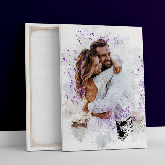 Sketch dla Pary - druk na płótnie, spersonalizowany prezent dla pary - Adamell.pl