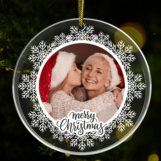 Śnieżynka + zdjęcia - bombka choinkowa, spersonalizowany prezent dla babci - Adamell.pl