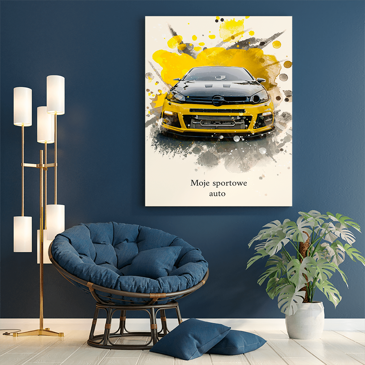 Sportowe auto - druk na płótnie, spersonalizowany prezent dla mężczyzny - Adamell.pl