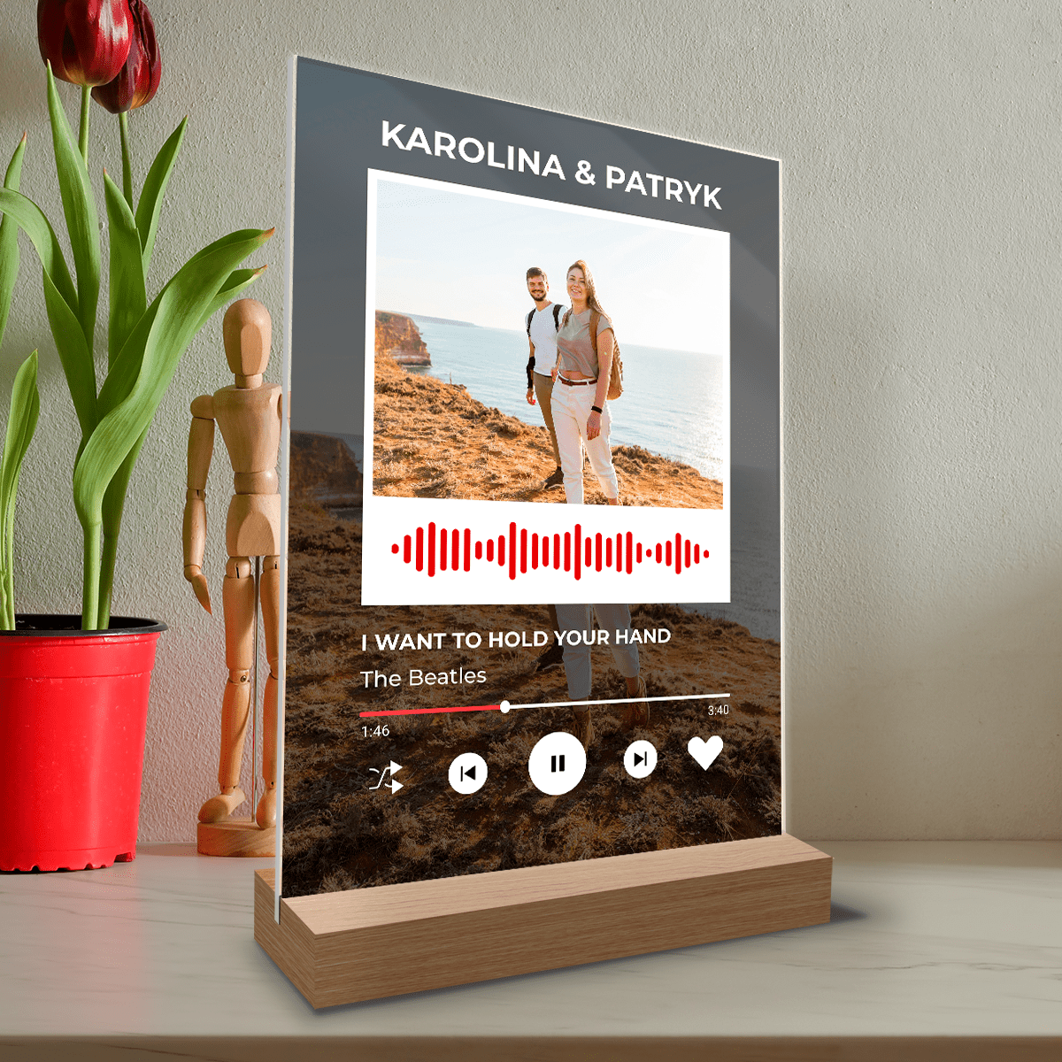 Spotify dla ukochanego - Druk na szkle, spersonalizowany prezent dla niego - Adamell.pl