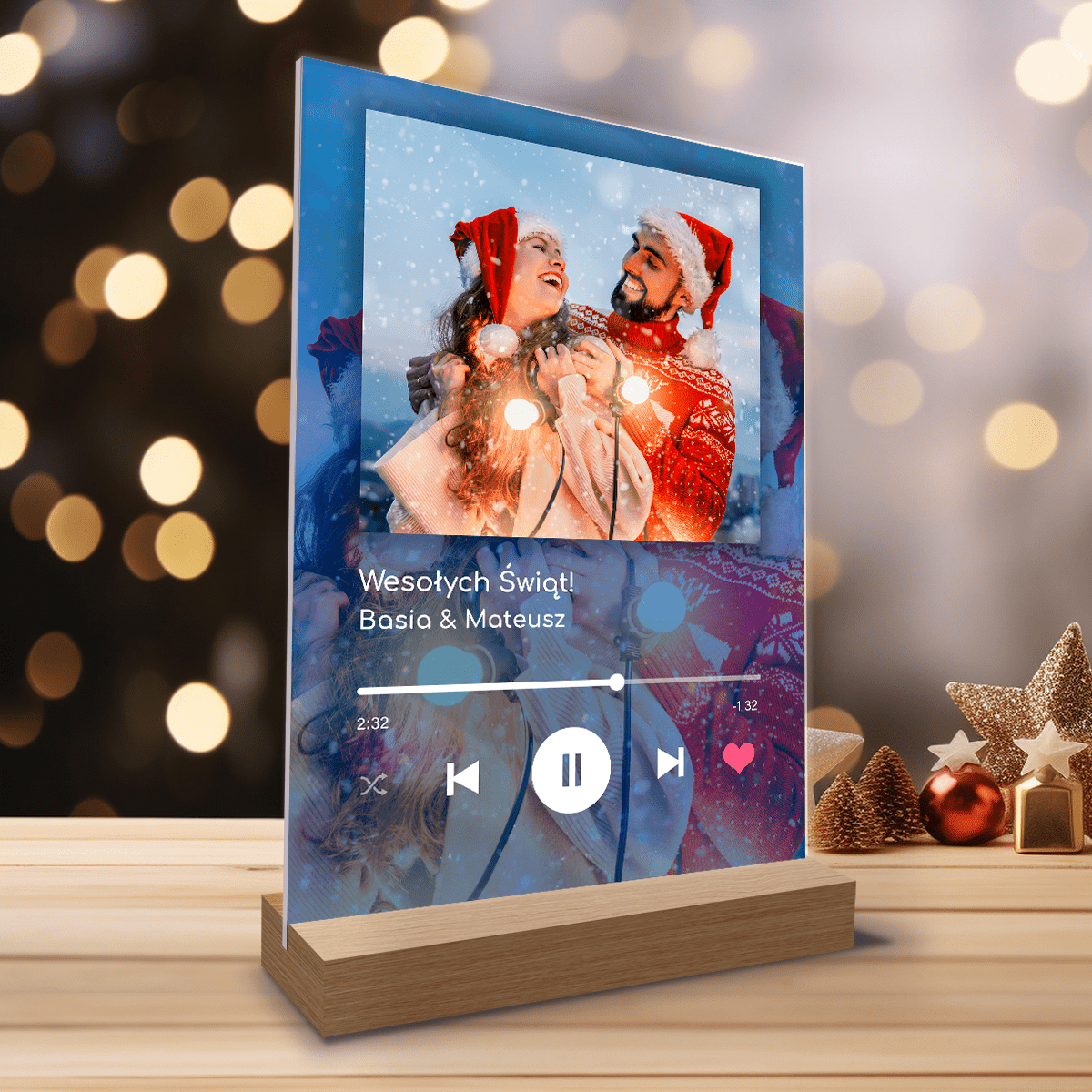 Spotify gwiazdkowe z gradientem - Druk na szkle, spersonalizowany prezent dla pary - Adamell.pl