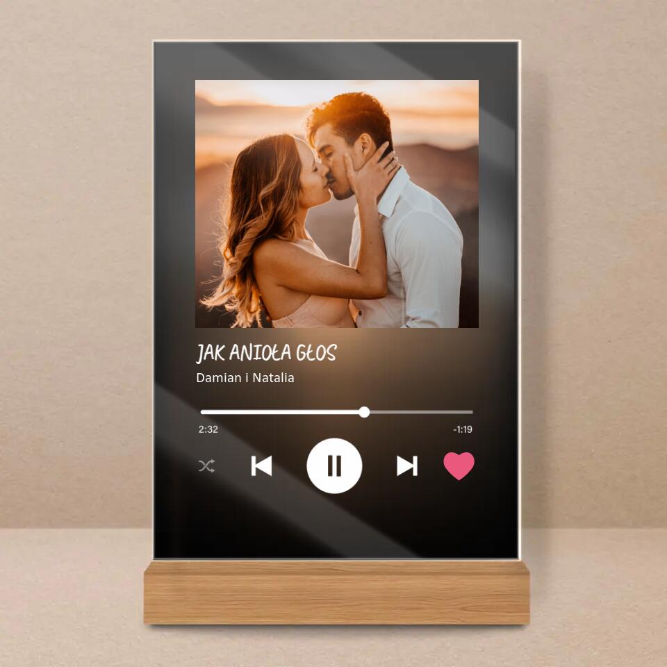 Spotify - magiczny druk na szkle akrylowym, personalizowany prezent - Adamell.pl - Wyjątkowe Prezenty