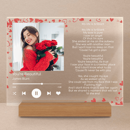 Spotify piosenka dla niej - Druk na szkle, spersonalizowany prezent dla kobiety - Adamell.pl
