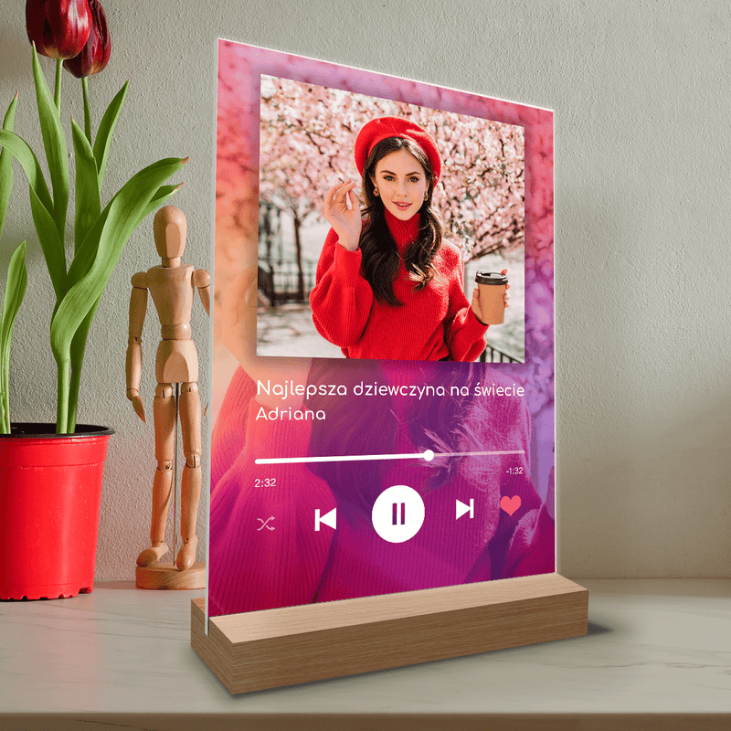 Spotify z gradientem - Druk na szkle, spersonalizowany prezent dla dziewczyny - Adamell.pl