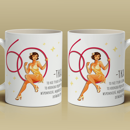 Styl retro na urodziny - 1x Kubek z nadrukiem, spersonalizowany prezent dla niej - Adamell.pl