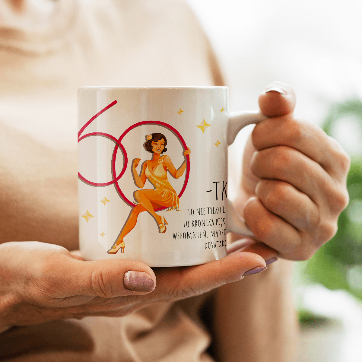 Styl retro na urodziny - 1x Kubek z nadrukiem, spersonalizowany prezent dla niej - Adamell.pl
