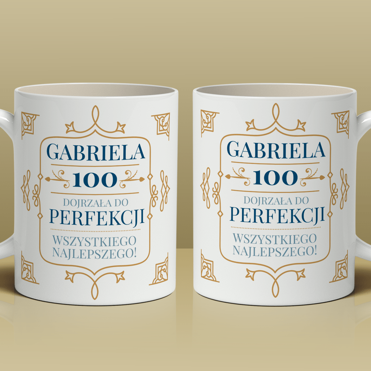 Styl vintage na 100. urodziny - 1x Kubek z nadrukiem, spersonalizowany prezent dla niej - Adamell.pl