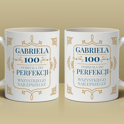 Styl vintage na 100. urodziny - 1x Kubek z nadrukiem, spersonalizowany prezent dla niej - Adamell.pl