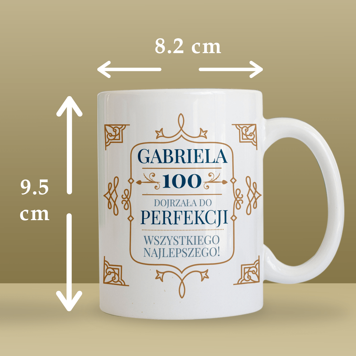 Styl vintage na 100. urodziny - 1x Kubek z nadrukiem, spersonalizowany prezent dla niej - Adamell.pl