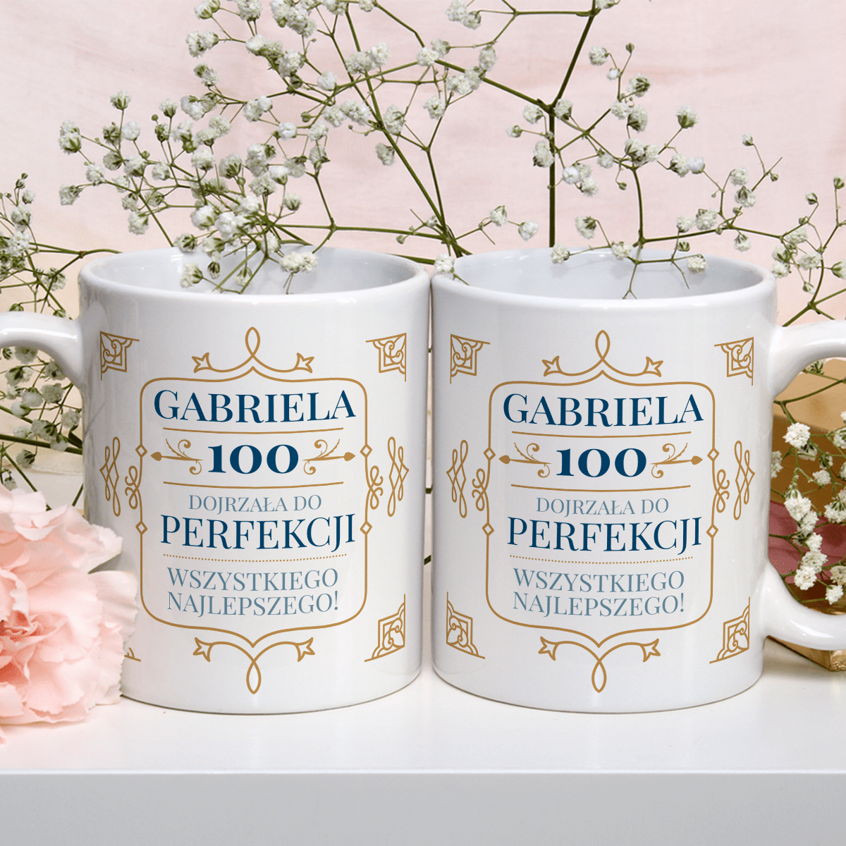 Styl vintage na 100. urodziny - 1x Kubek z nadrukiem, spersonalizowany prezent dla niej - Adamell.pl