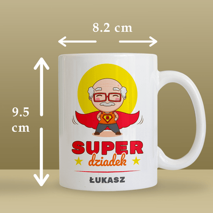 Super dziadek - 1x Kubek z nadrukiem, spersonalizowany prezent dla dziadka - Adamell.pl