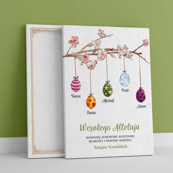 Świąteczne jajka - druk na płótnie, spersonalizowany prezent dla rodziny - Adamell.pl