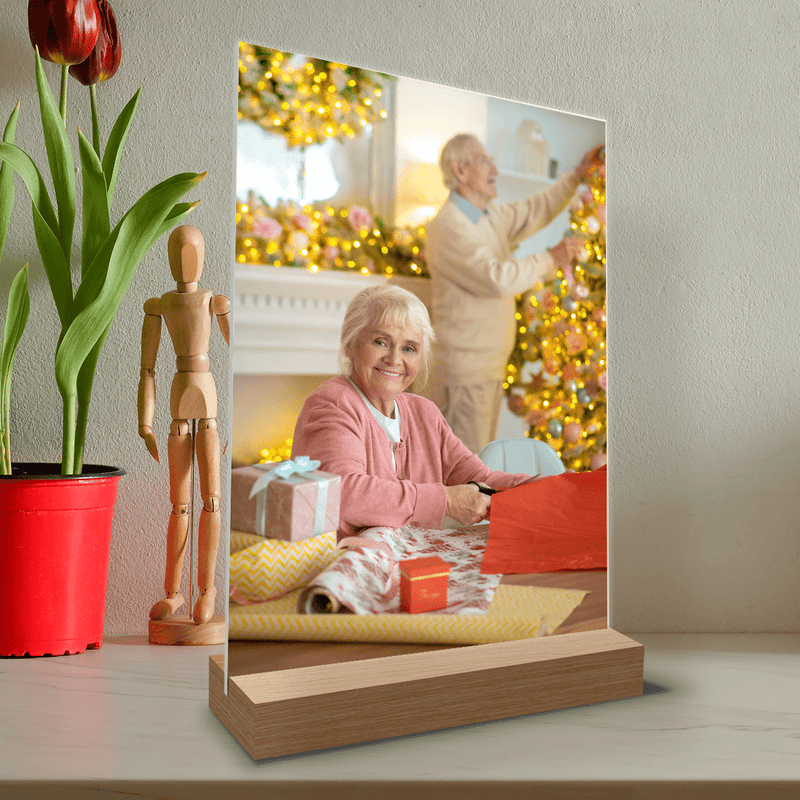 Świąteczne zdjęcie babci - Druk na szkle, spersonalizowany prezent dla babci - Adamell.pl