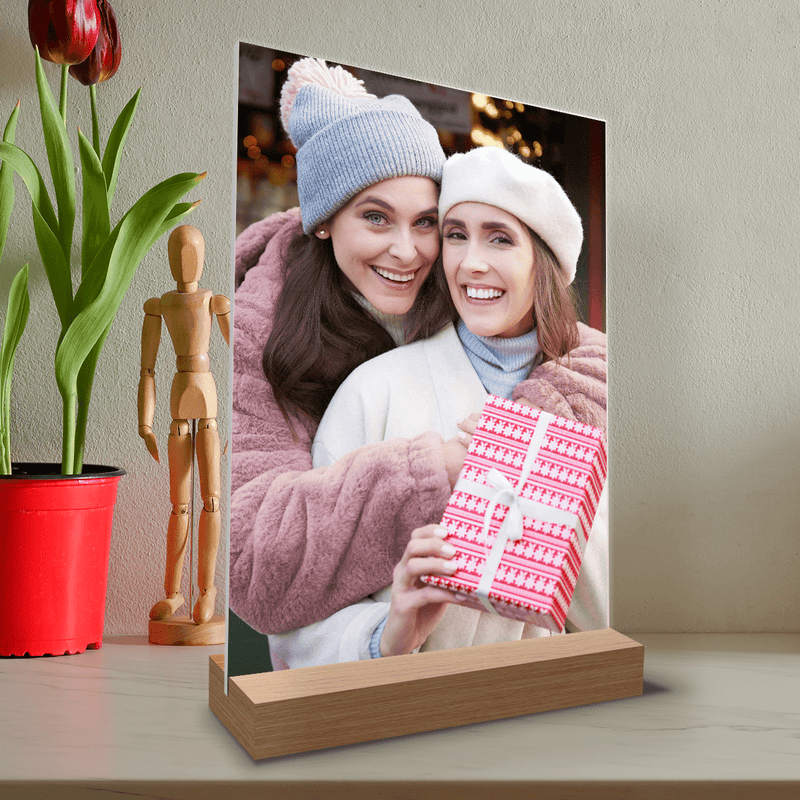 Świąteczne zdjęcie z siostrą - Druk na szkle, spersonalizowany prezent dla siostry - Adamell.pl