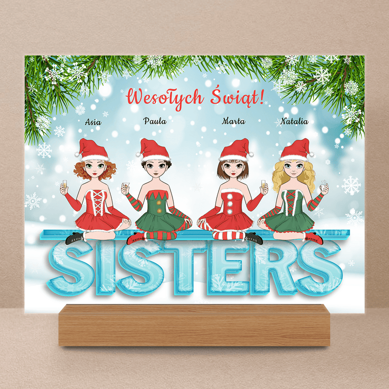 Świąteczny Clipart siostry - Druk na szkle, spersonalizowany prezent dla siostry - Adamell.pl
