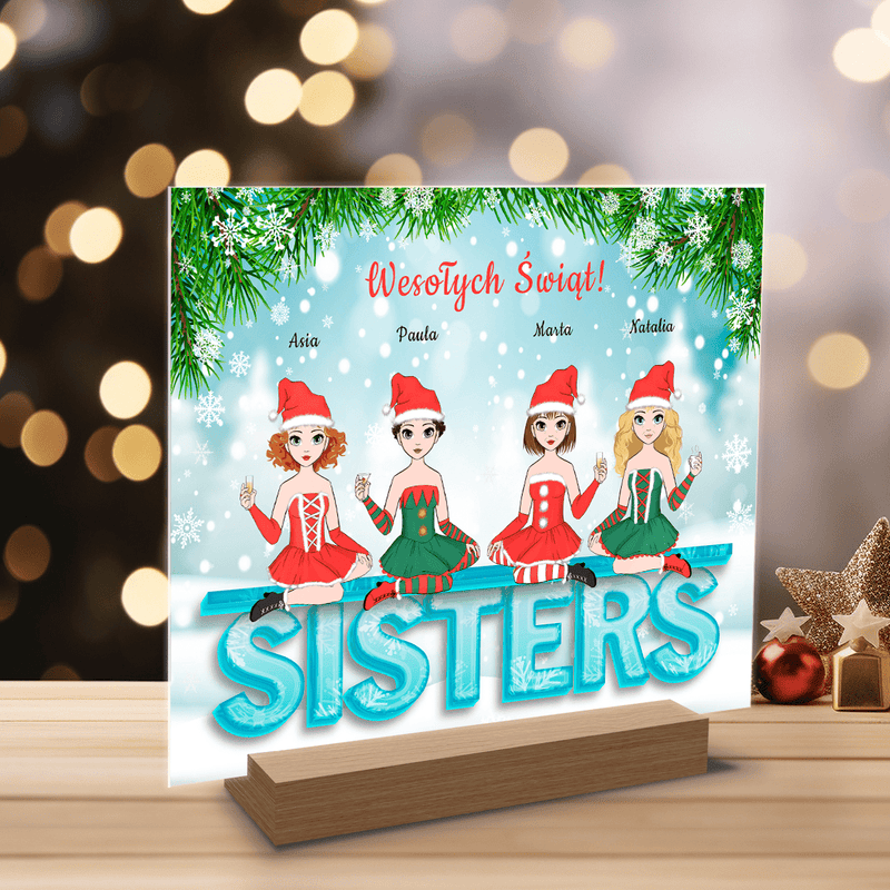 Świąteczny Clipart siostry - Druk na szkle, spersonalizowany prezent dla siostry - Adamell.pl