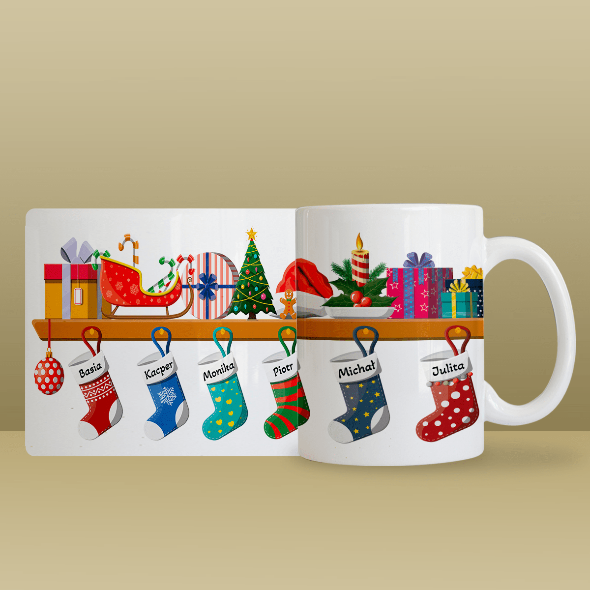 Świąteczny czas - 1x Kubek z nadrukiem, spersonalizowany prezent - Adamell.pl