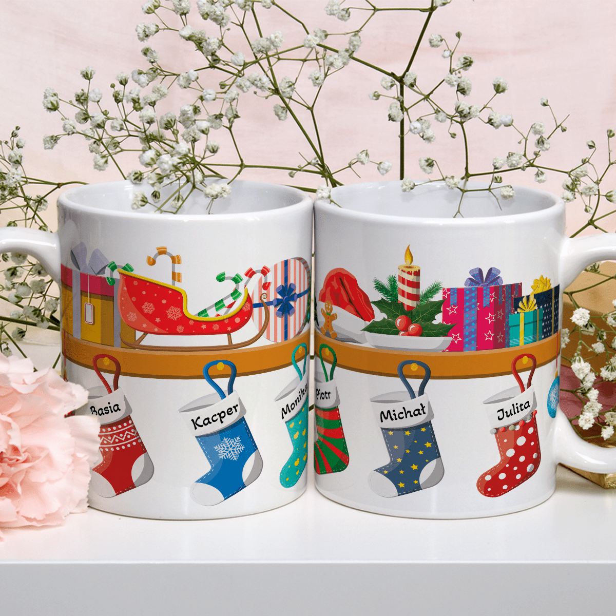 Świąteczny czas - 1x Kubek z nadrukiem, spersonalizowany prezent - Adamell.pl