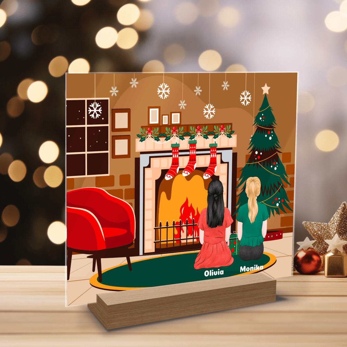 Świąteczny klimat - Druk na szkle, spersonalizowany prezent dla przyjaciółki - Adamell.pl