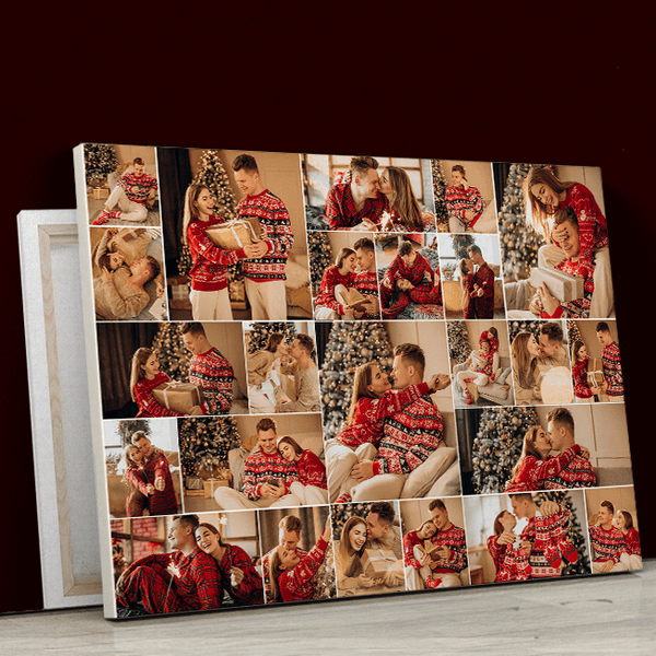 Świąteczny kolaż 24 zdjęć - druk na płótnie, spersonalizowany prezent - Adamell.pl