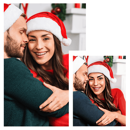 Świąteczny portret zakochanych - druk na płótnie, spersonalizowany prezent dla pary - Adamell.pl