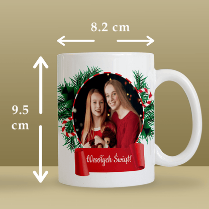 Święta z siostrą - 1x Kubek z nadrukiem, spersonalizowany prezent dla siostry - Adamell.pl