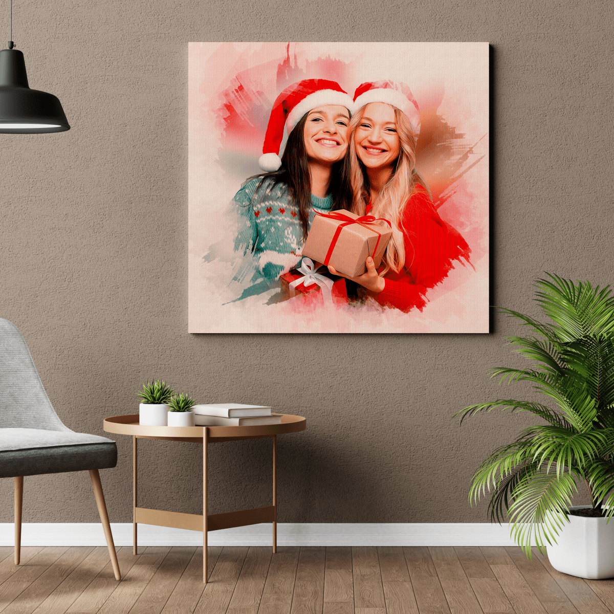 Święta z siostrą - druk na płótnie, spersonalizowany prezent dla siostry - Adamell.pl