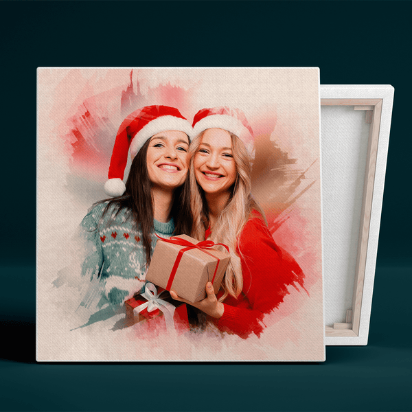 Święta z siostrą - druk na płótnie, spersonalizowany prezent dla siostry - Adamell.pl