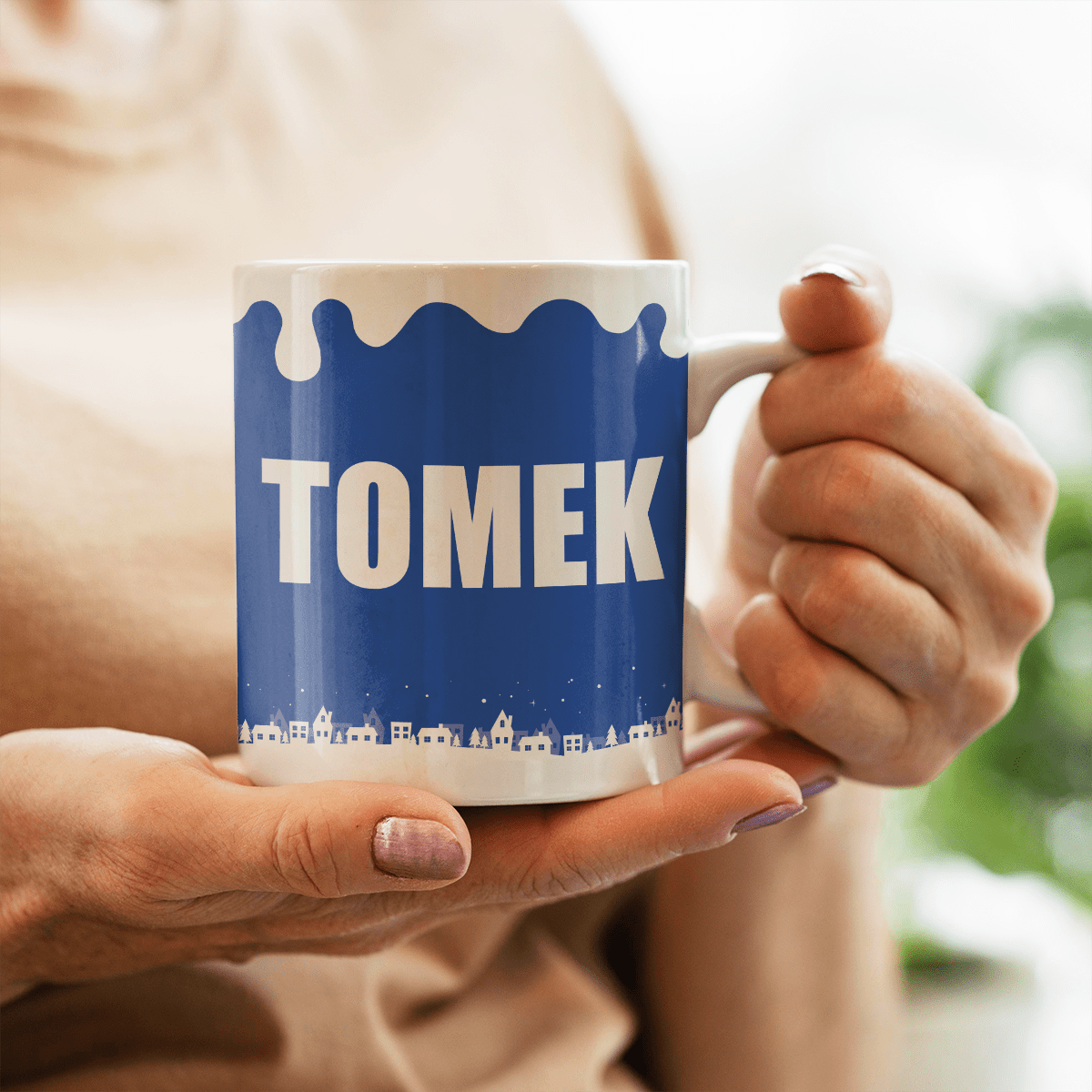 Święty Mikołaj + imię - 1x Kubek z nadrukiem, spersonalizowany prezent dla dziadka - Adamell.pl