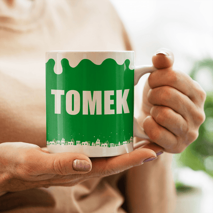 Święty Mikołaj + imię - 1x Kubek z nadrukiem, spersonalizowany prezent dla dziadka - Adamell.pl