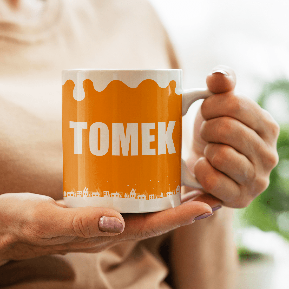 Święty Mikołaj + imię - 1x Kubek z nadrukiem, spersonalizowany prezent dla dziadka - Adamell.pl