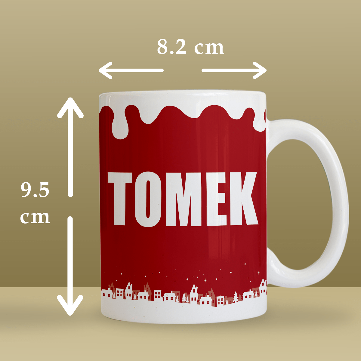 Święty Mikołaj + imię - 1x Kubek z nadrukiem, spersonalizowany prezent dla dziadka - Adamell.pl