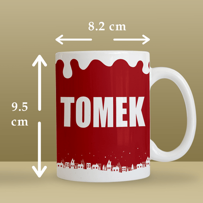 Święty Mikołaj + imię - 1x Kubek z nadrukiem, spersonalizowany prezent dla dziadka - Adamell.pl