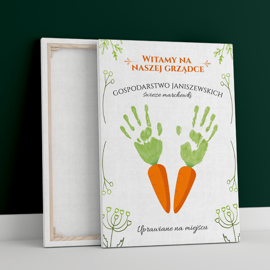 Świeże marchewki - druk na płótnie, spersonalizowany prezent na Wielkanoc - Adamell.pl
