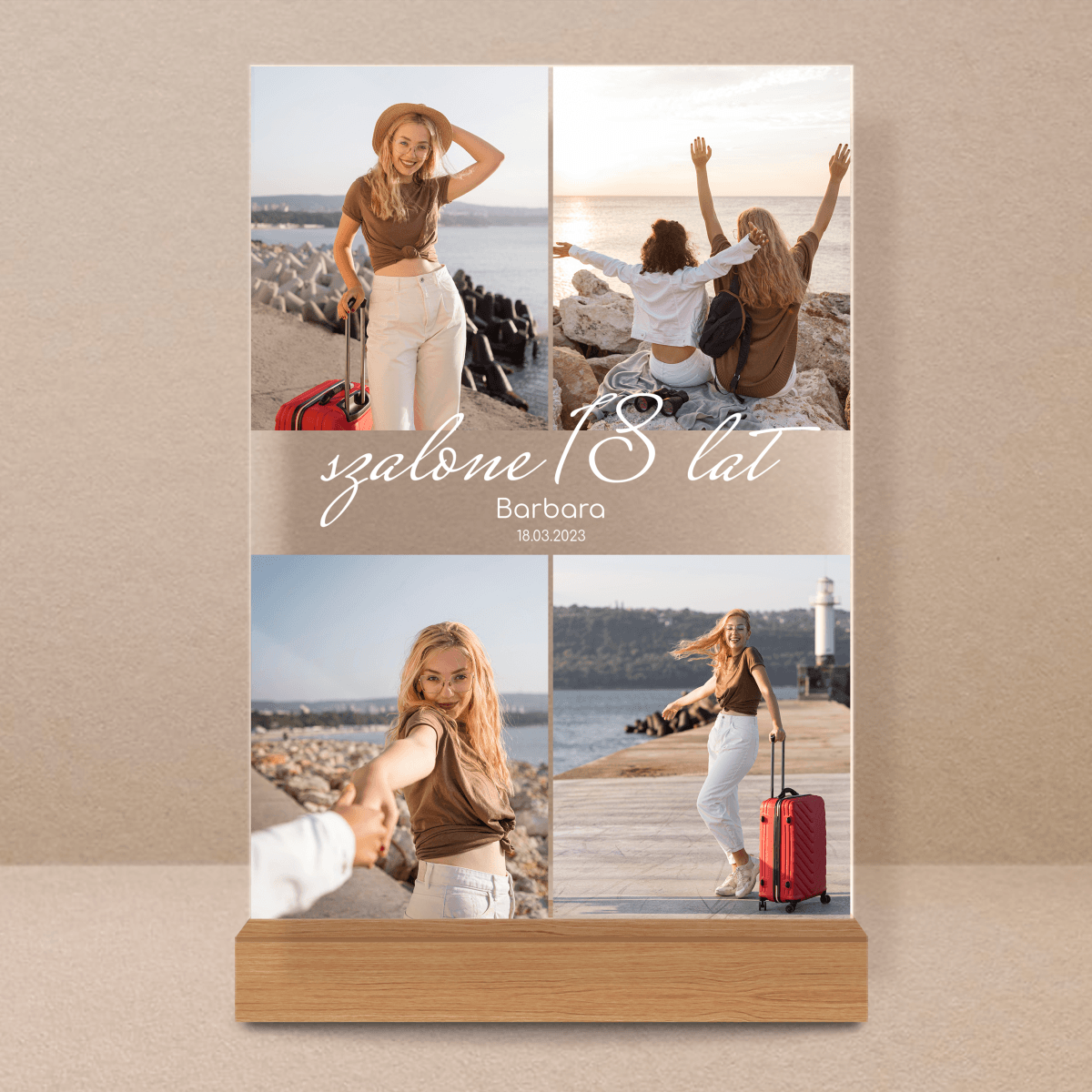 Szalone 18 lat - Druk na szkle, spersonalizowany prezent - Adamell.pl - Wyjątkowe Prezenty