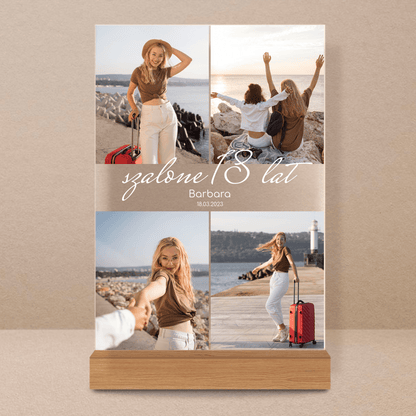 Szalone 18 lat - Druk na szkle, spersonalizowany prezent - Adamell.pl - Wyjątkowe Prezenty