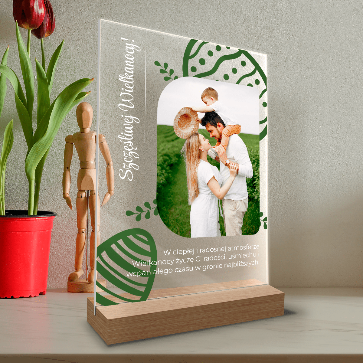 Szczęśliwej Wielkanocy - Druk na szkle, spersonalizowany prezent dla niej, niego - Adamell.pl