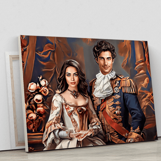 Szlachecka para - druk na płótnie, spersonalizowany prezent dla pary - Adamell.pl